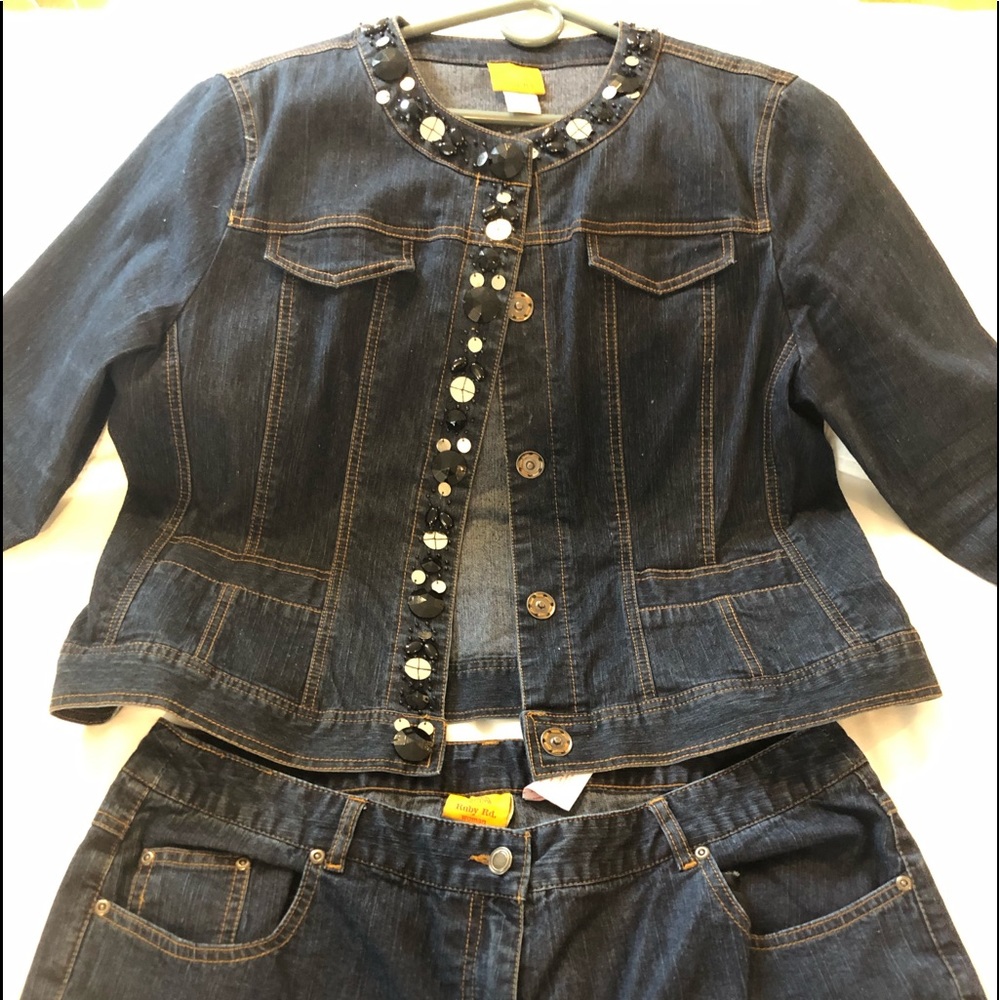 Sequined Denim Outfit